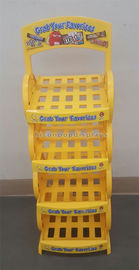 Porcellana Banchi di mostra della pavimentazione di vendita del cioccolato del supermercato colore di giallo di 4 strati fornitore